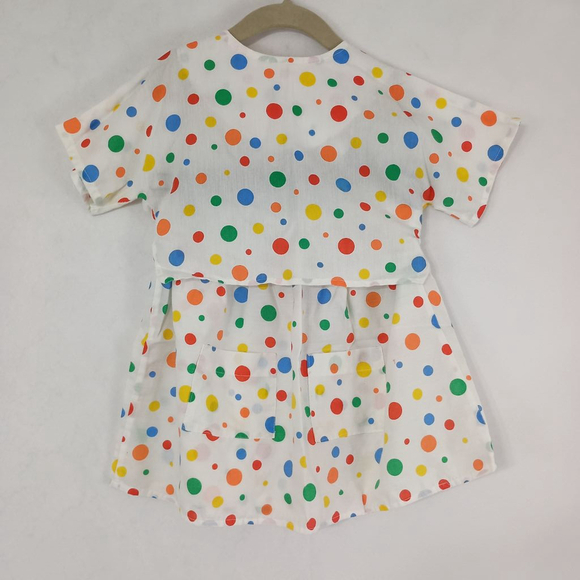 Vintage 80s 2 Piece Girls Multicolored Skirt Suit Clowncore - Picture 1 of 8